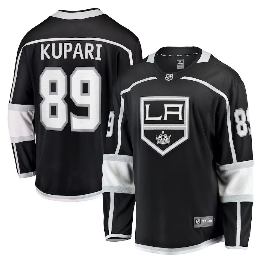 Men Los Angeles Kings 89 Rasmus Kupari Fanatics Branded Black Home Breakaway Player NHL Jersey